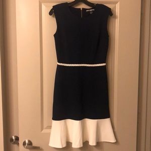 Karl Lagerfeld Paris Navy and White Dress